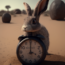 Un lapin avec un sablier